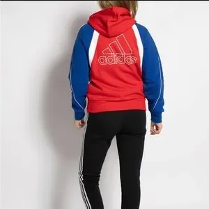 Fleece Hoodies Women's Adidas Colorblock Hooded Sweatshirt
